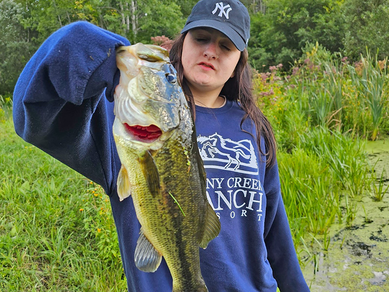 A nice bass caught at Hide-A-Way Campsites