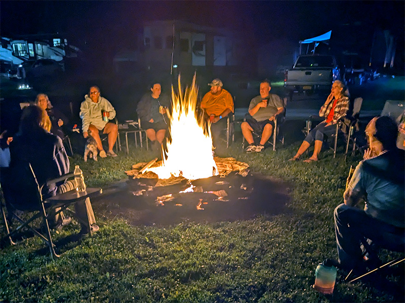 Campfire at Hide-A-Way Campsites