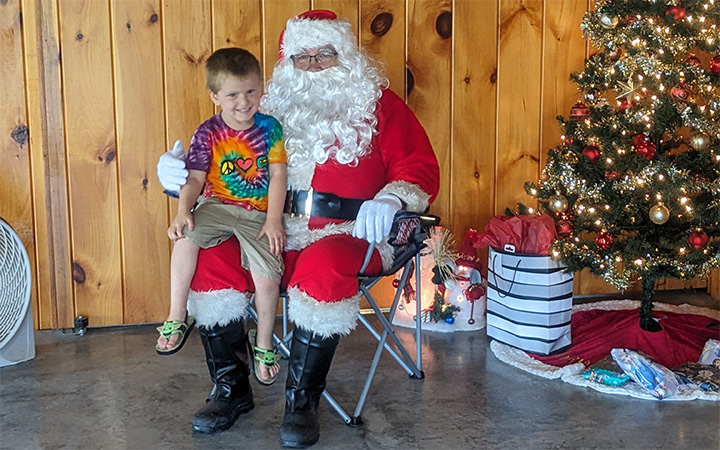 Santa visits Hide-A-Way Campsites